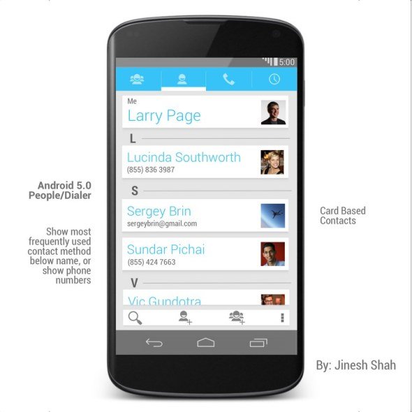 Android 5.0 Kontakte