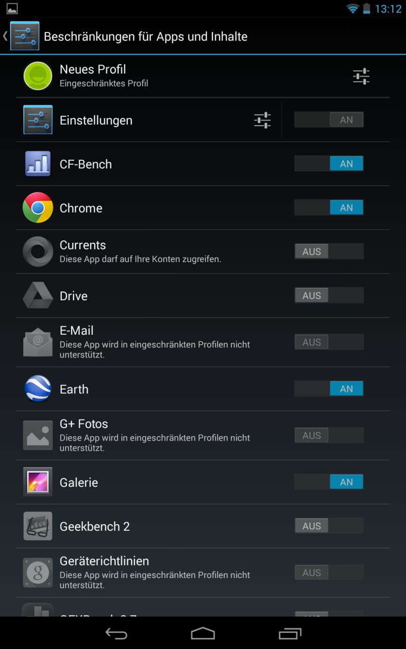 Nexus 7 - Nutzerverwaltung 2