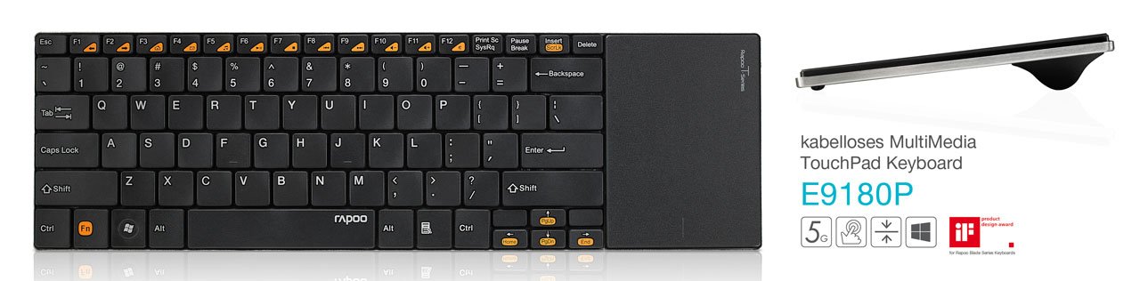 Rapoo E9180P MultiMedia Touch-Keyboard