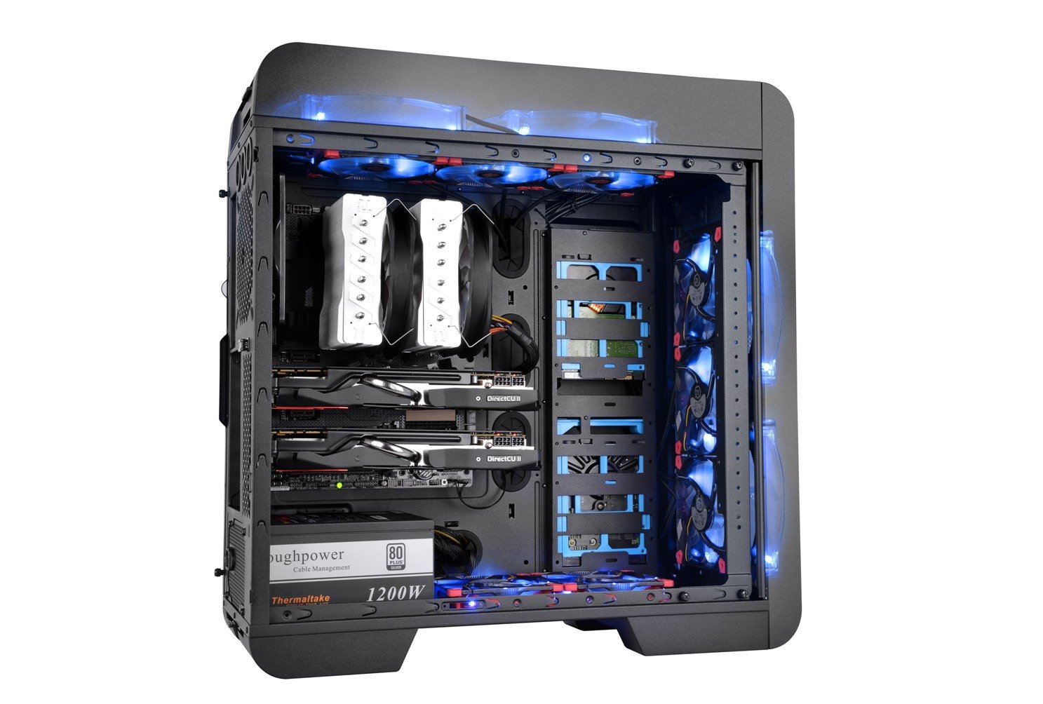 Thermaltake Core V71 full-tower case can be modified for superior liquid cooling or superb airflow through seamless operation