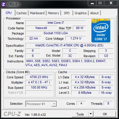 Intel Core i7-4790K Übertaktet