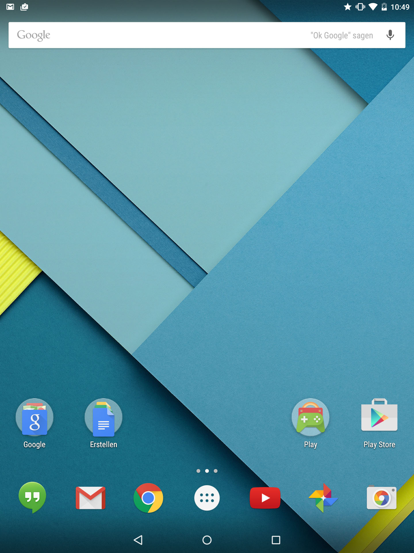 Nexus 9 - Startbildschirm