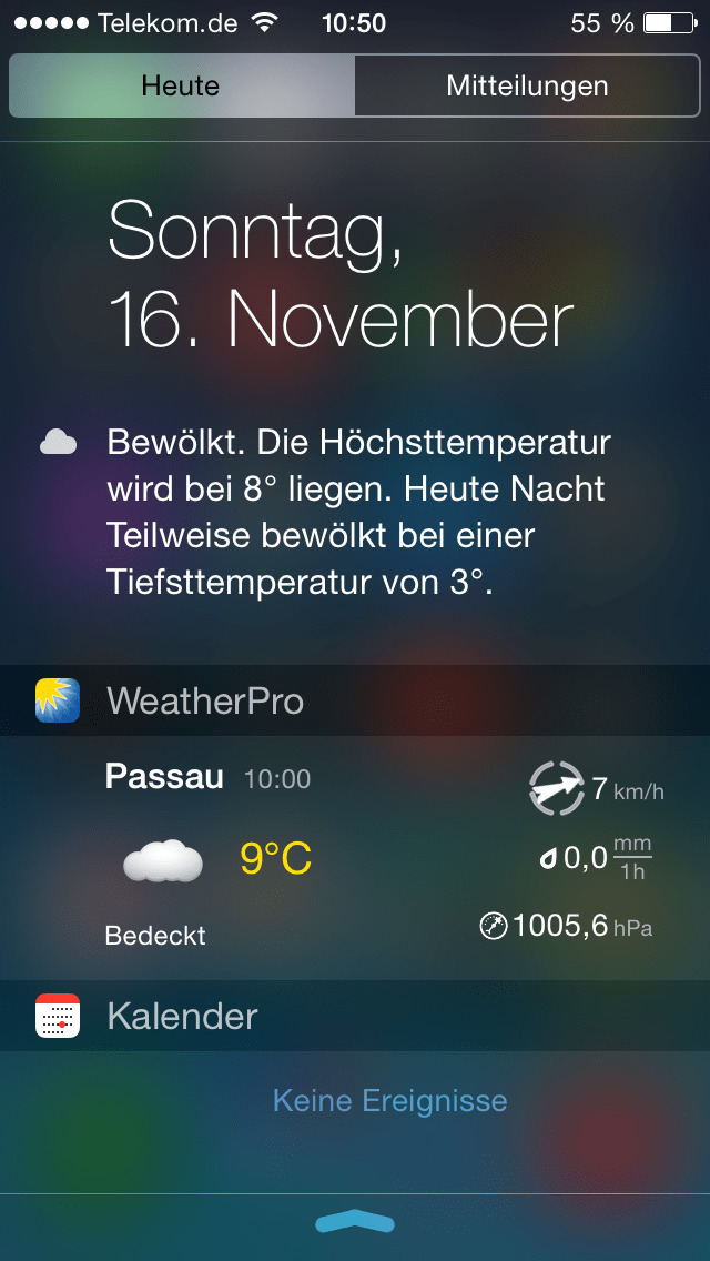 Weather Pro Widget unter iOS 8