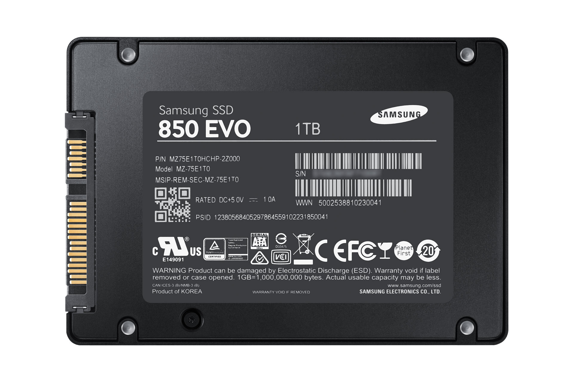 Samsung SSD 850 Evo - Rückseite