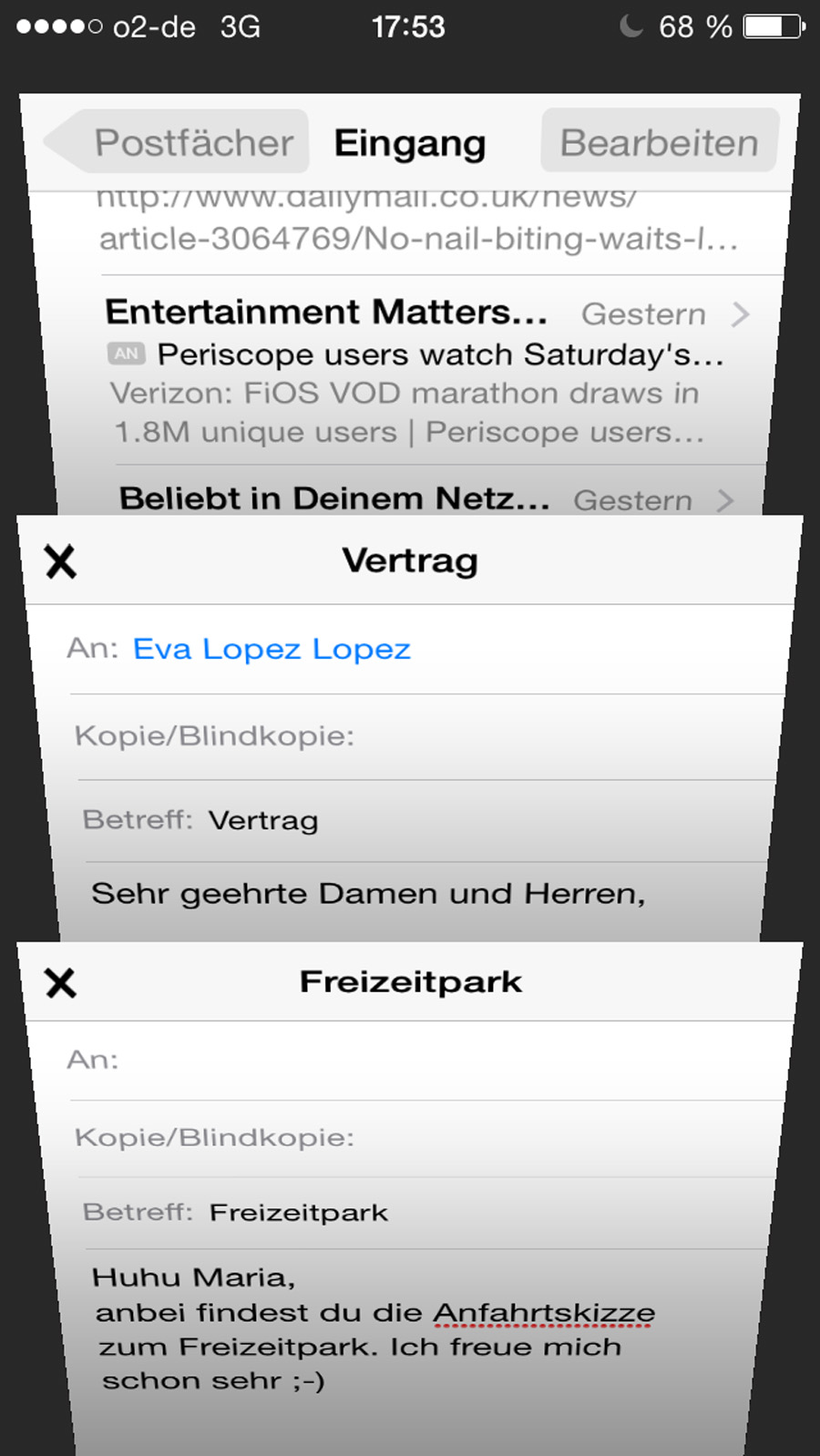 iOS 8 Email-Tabs