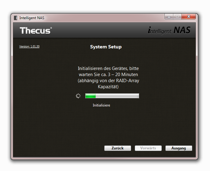 Thecus N4310 -Intelligen NAS Setup Assistent