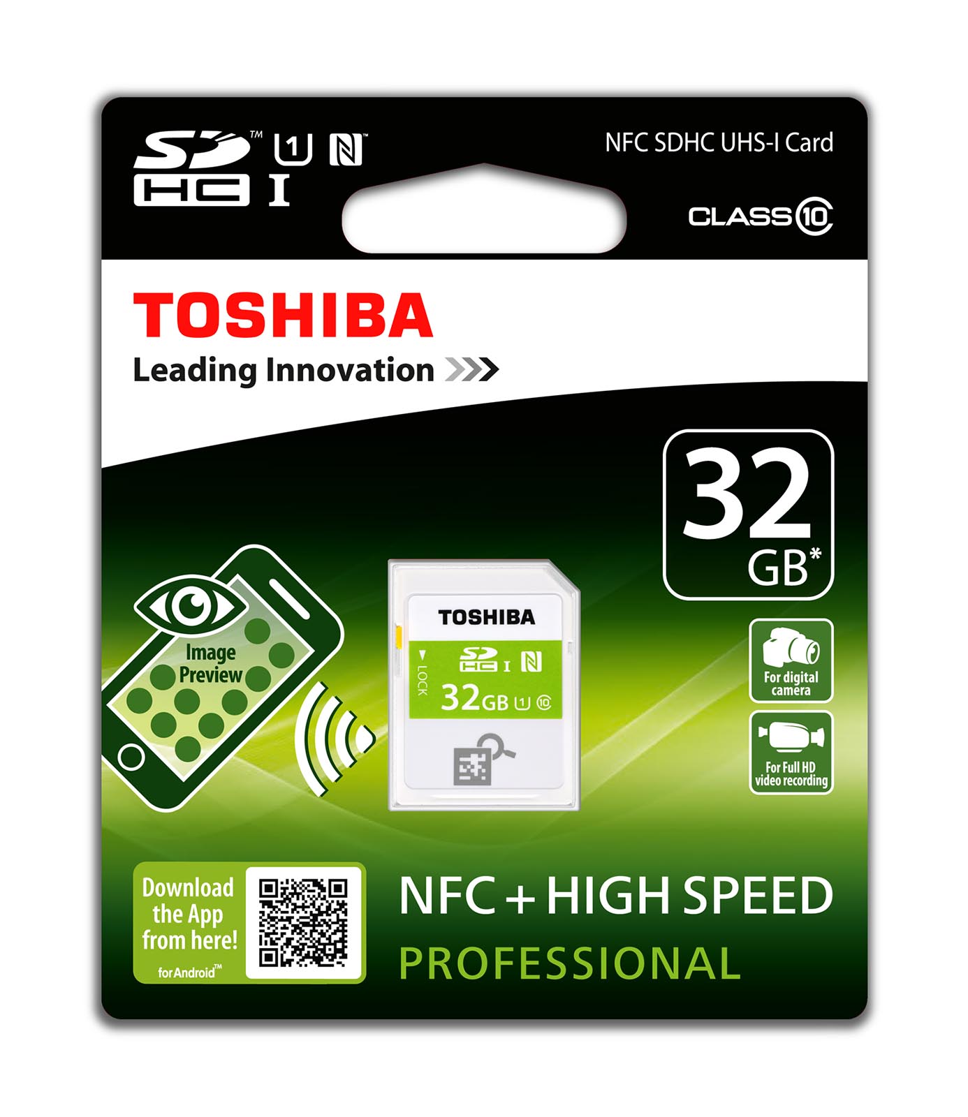 Toshiba NFC SDHC Karte mit bis zu 32 GB