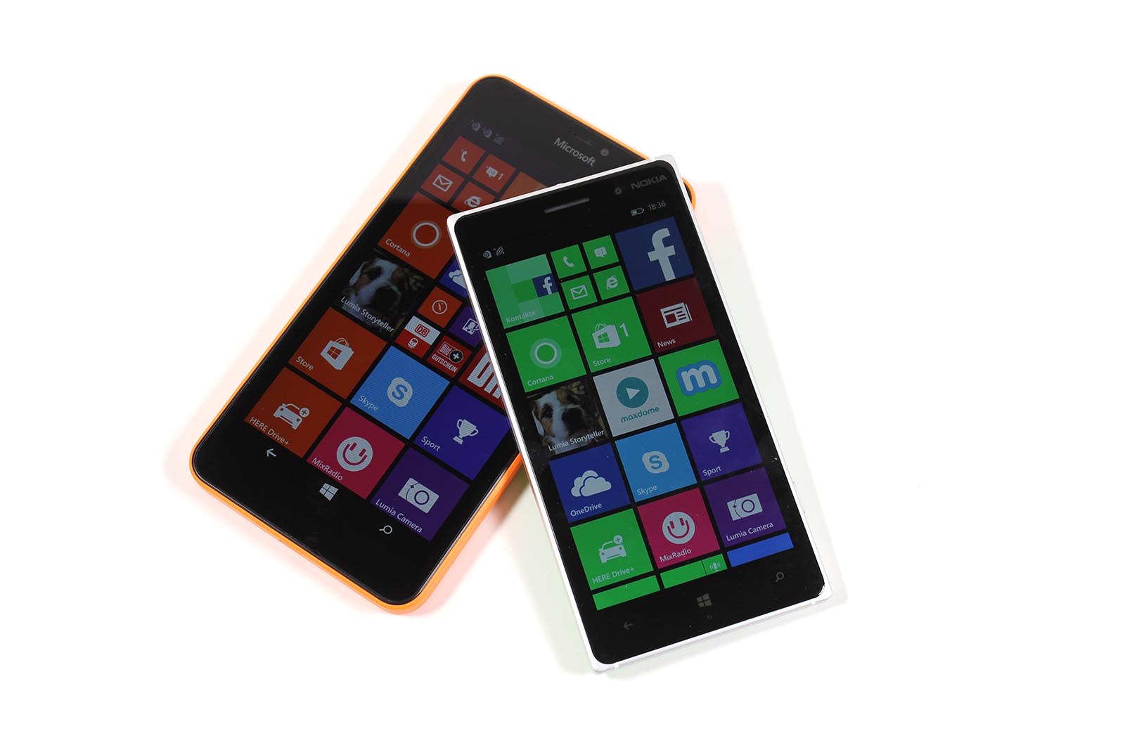 Frontseite des Lumia 830 und 640 XL Dual SIM