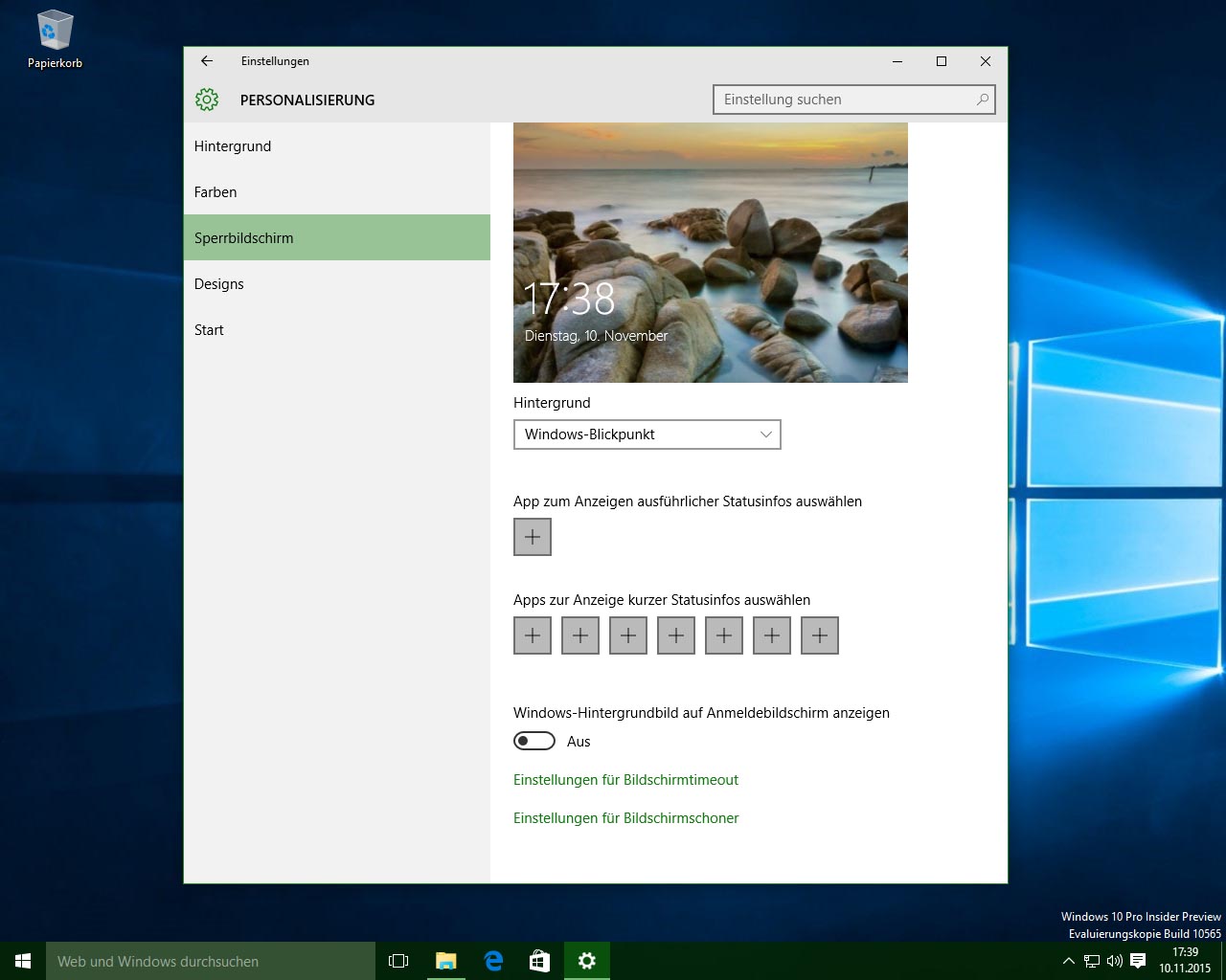 Windows 10 Fall Update - Neue Möglichkeiten für Sperrbildschirme