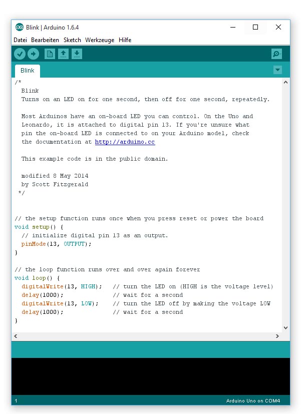 Arduino IDE Blink Example Code