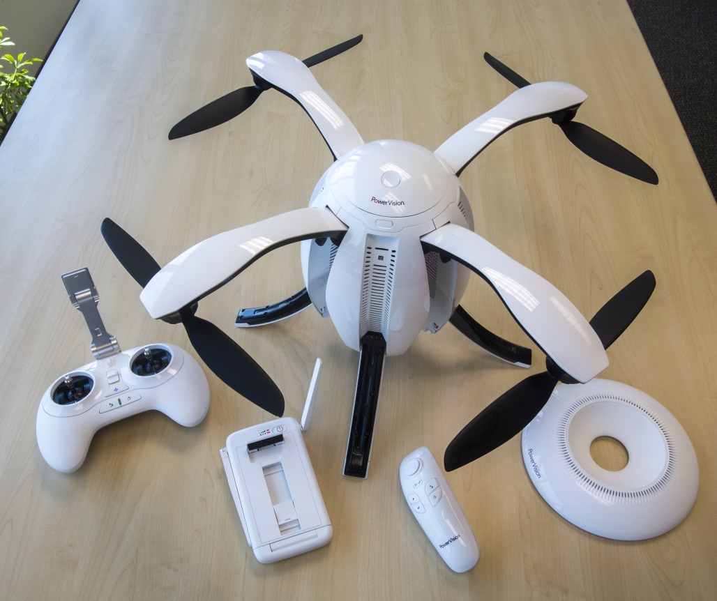 Poweregg Drohne in der Basisstation (Bild: Powervision)