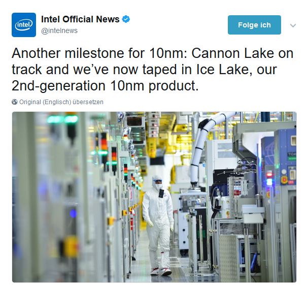 Intel Cannon Lake Ankündigung