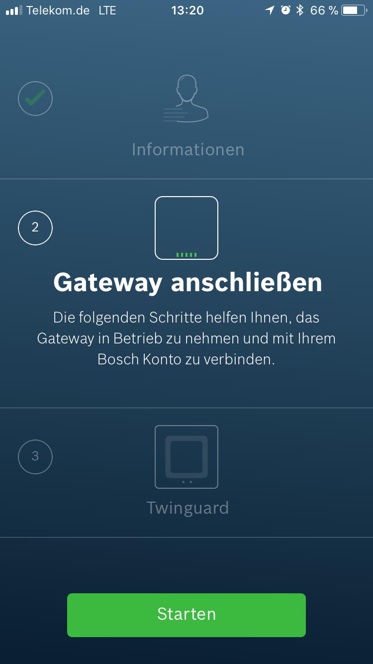Bosch Smart Home Twinguard - App Gateway verbinden
