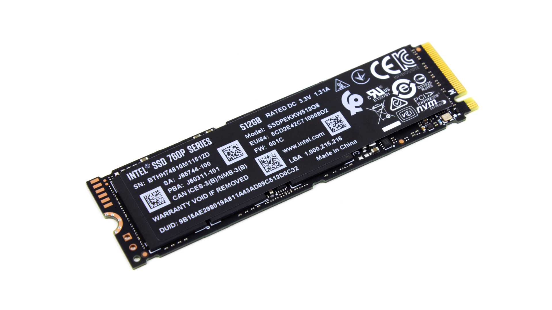 Intel SSD760p 512GB - M.2 Modul