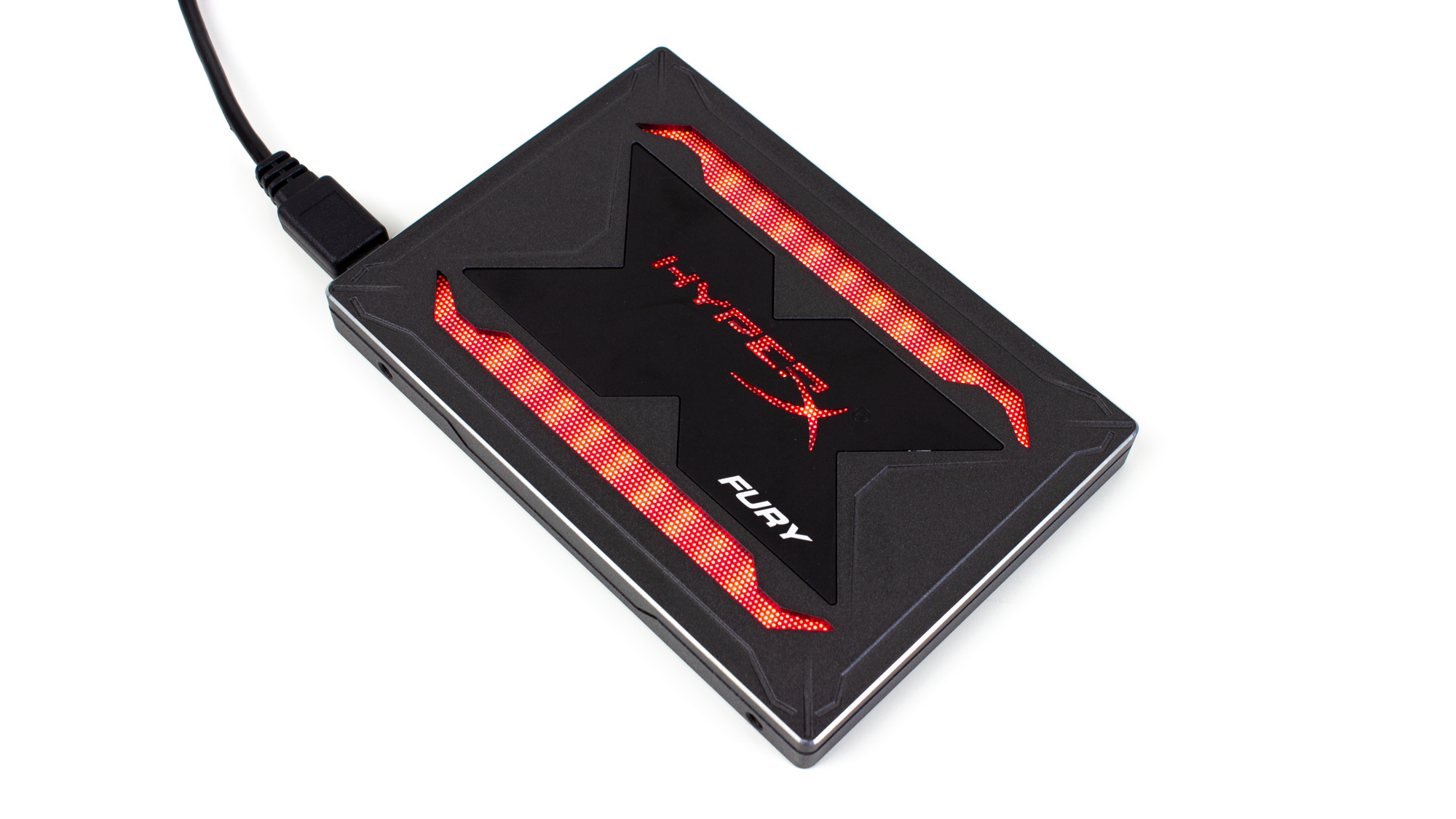 HyperX Fury RGB SSD 480 GB - Rote Beleuchtung