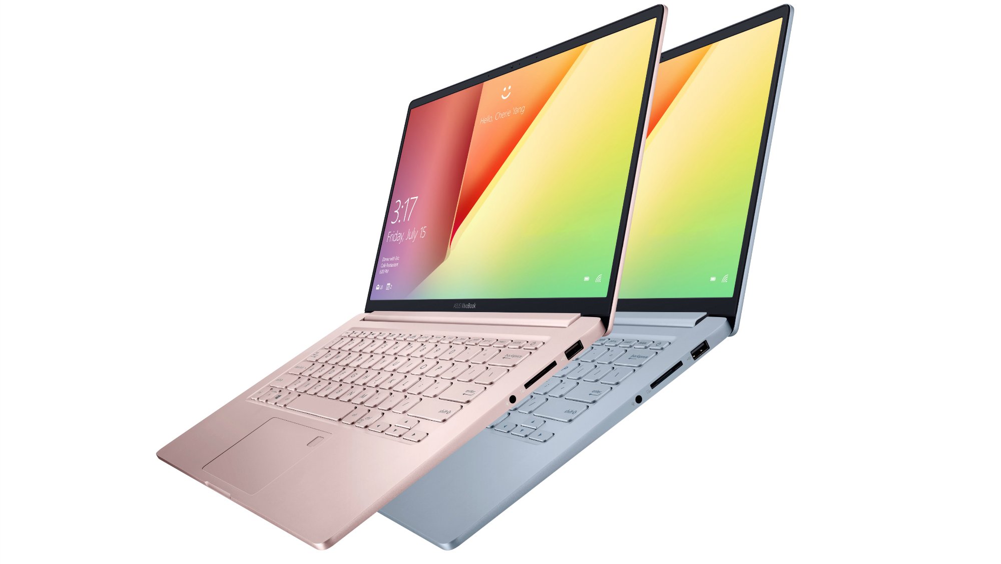 Das ASUS VivoBook 14 gibt es in den Farben Silver Blue und Petal Pink.