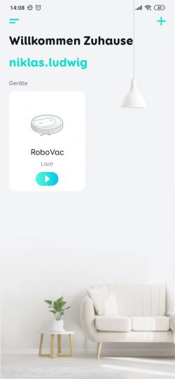 Robovac 15C Max App Startbildschirm