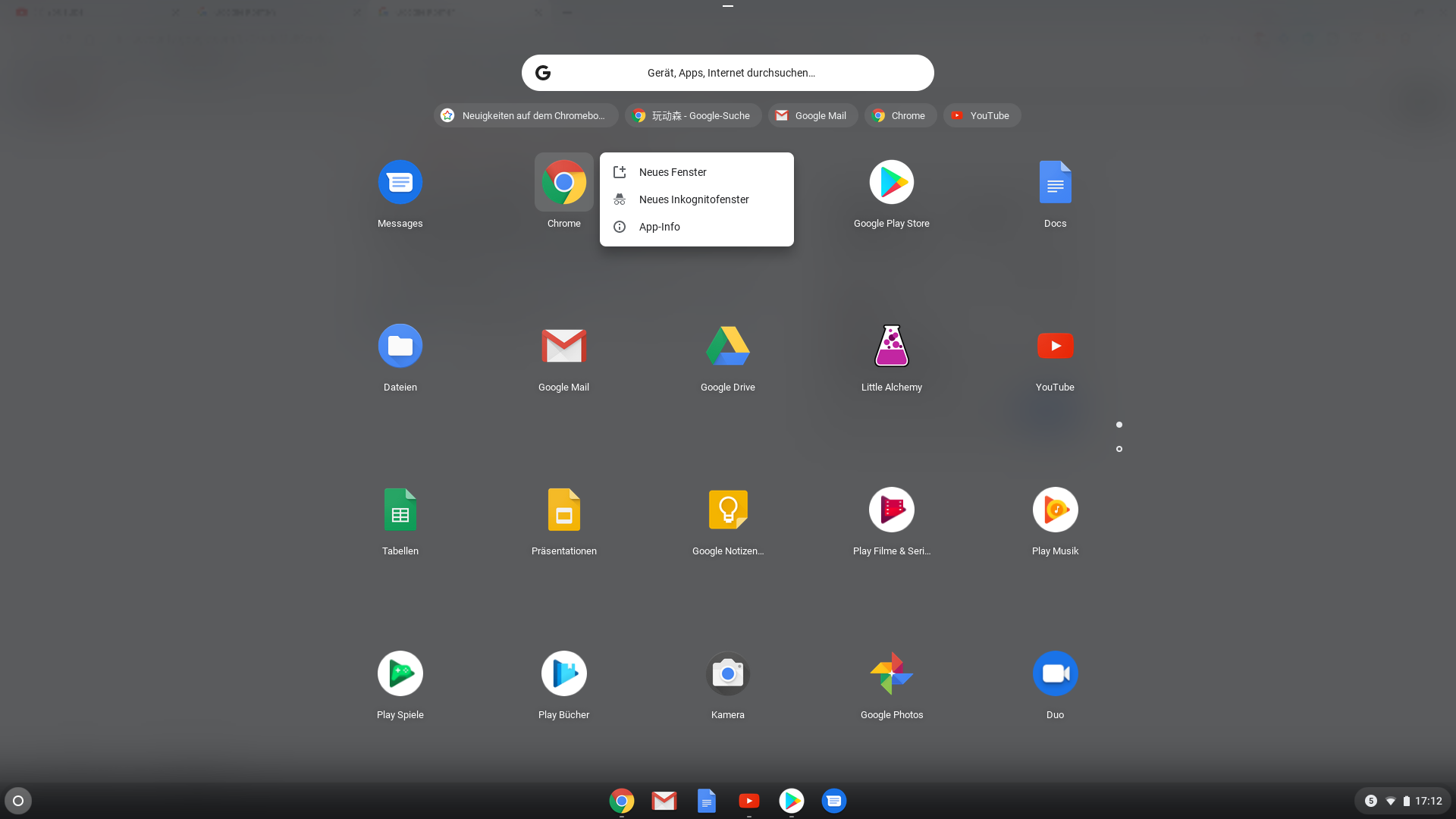 Chromebook: App-Verknüpfungen