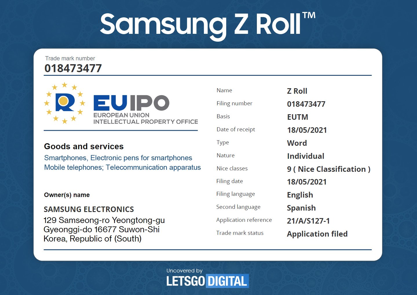 Samsung Galaxy Z Roll Patent