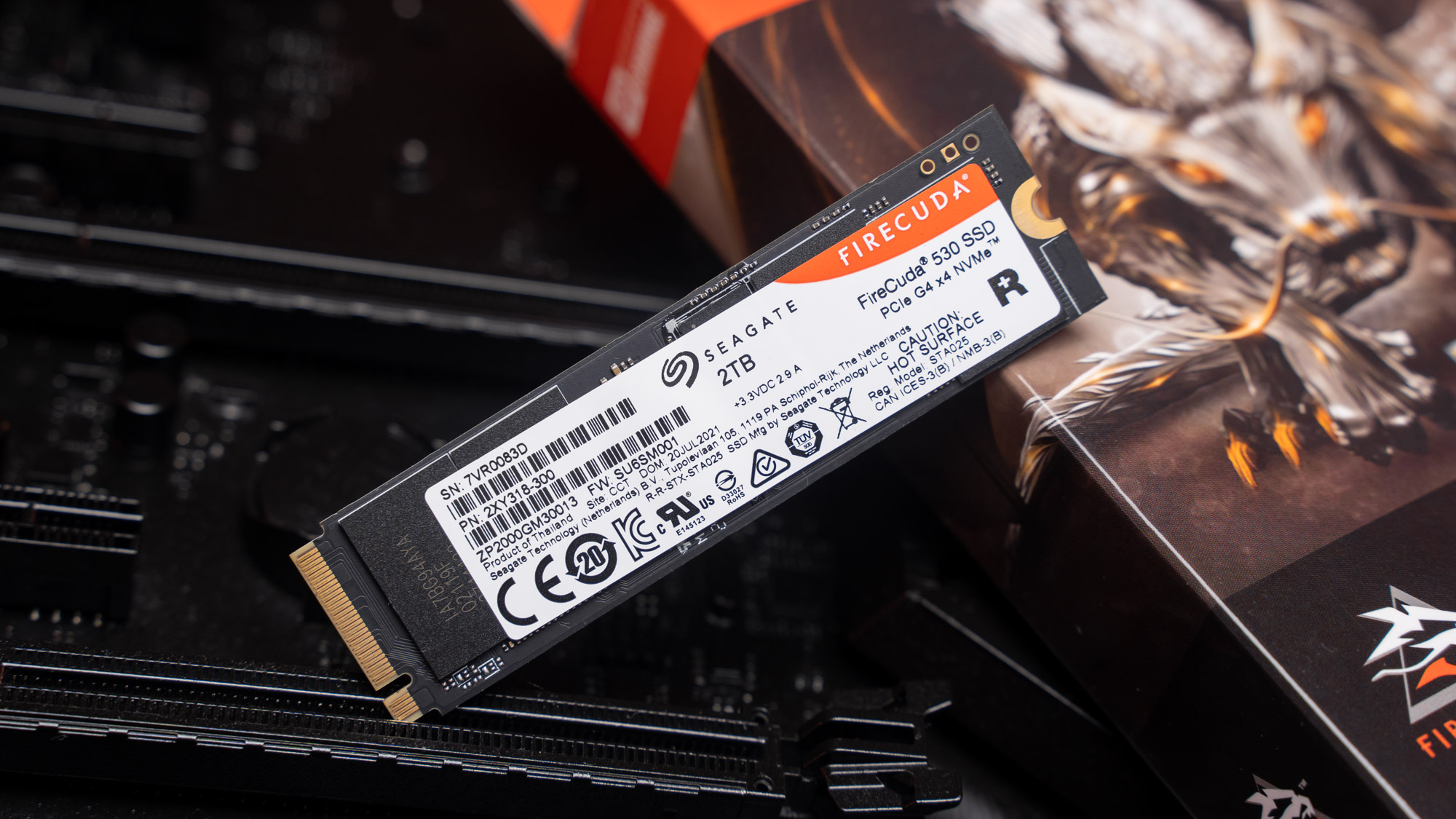 Details der FireCuda 530 SSD auf dem Sticker