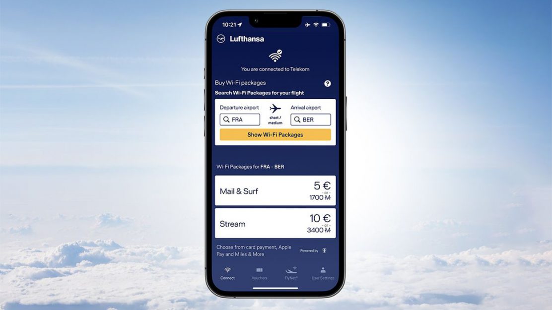 Beispielbild für FlyNet-App von Lufthansa