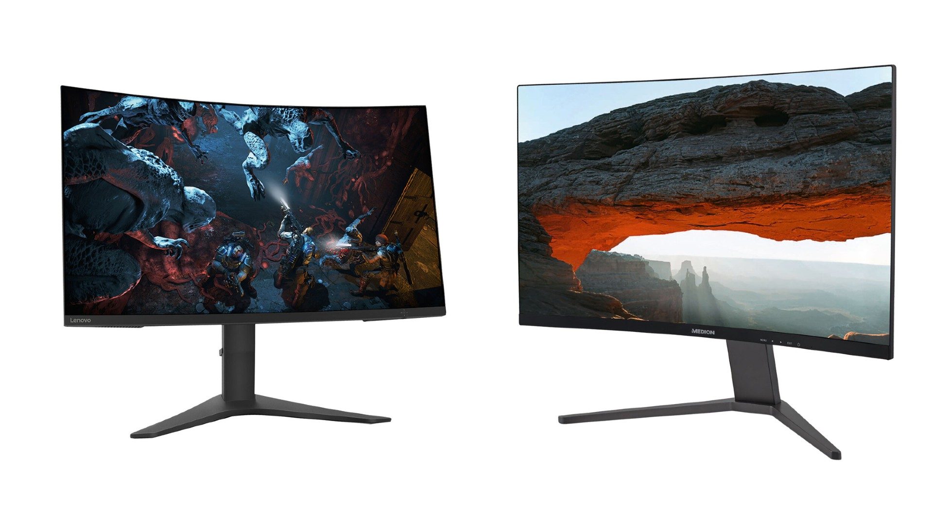Two new curved gaming monitors available on the Aldi online store