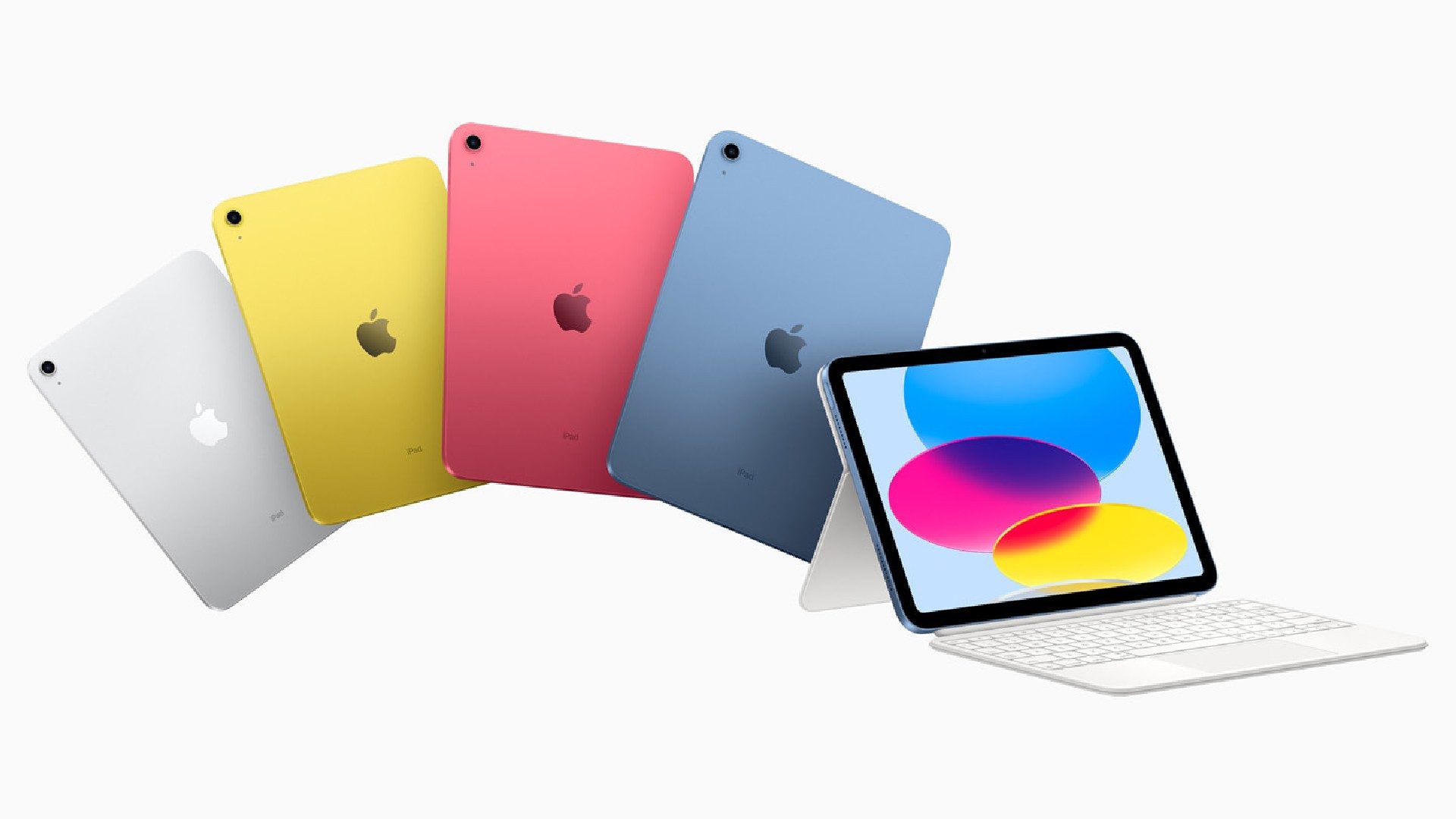 Das Apple iPad aus 2022 in verschiedenen Farben.
