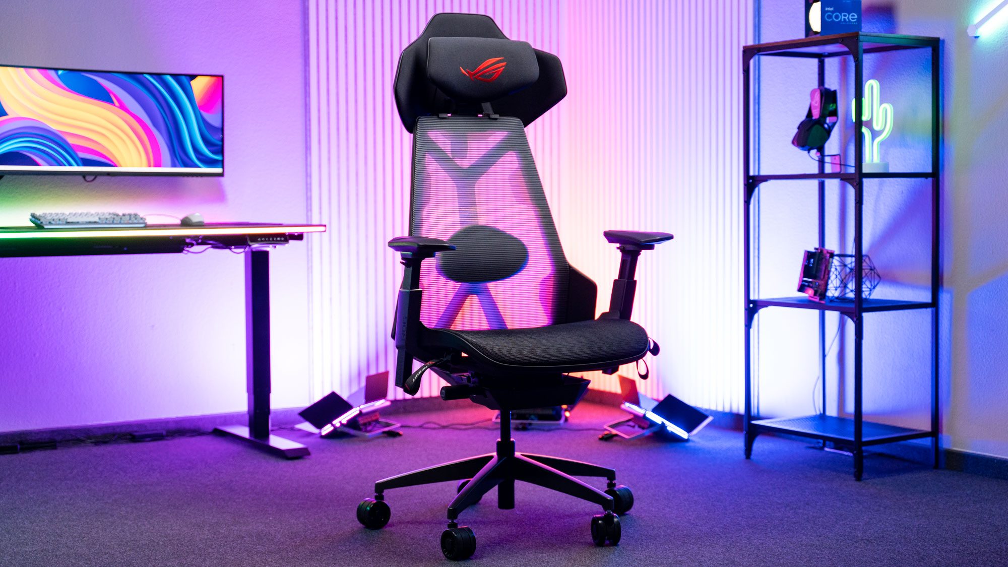 Asus ROG Destrier Ergo Gaming Chair Büro Stuhl Test Review