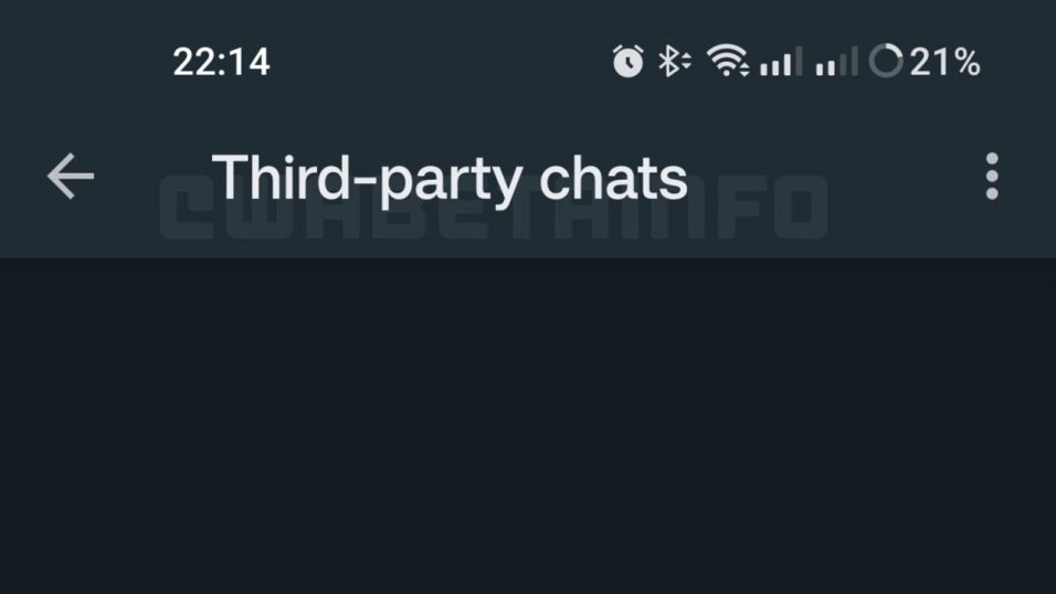 "Third-party chats" Menüpunkt in Whatsapp-Beta