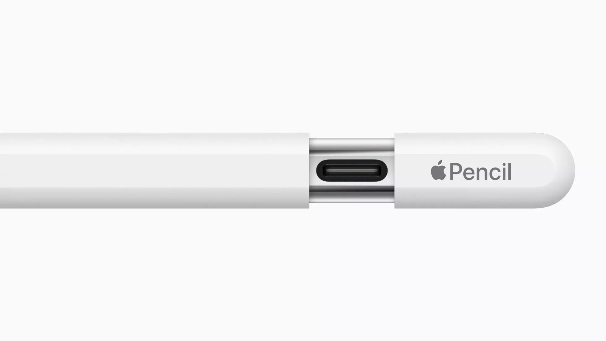 Apple Pencil mit USB-C und aufgeschobener Ladekappe.