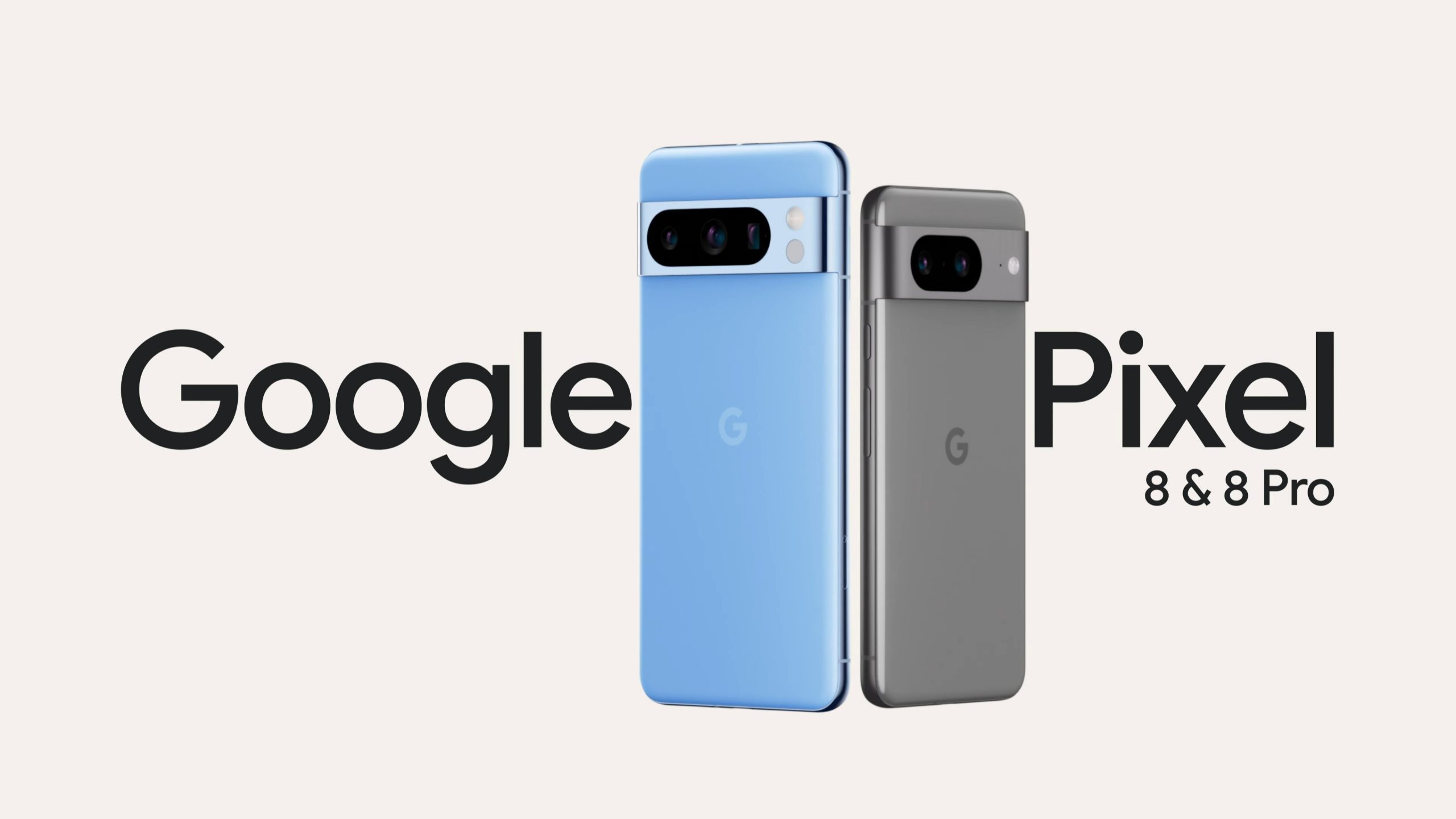 Google Pixel 8 Pro Smartphone links und Google Pixel 8 Smartphone rechts, beide zu sehen von hinten.