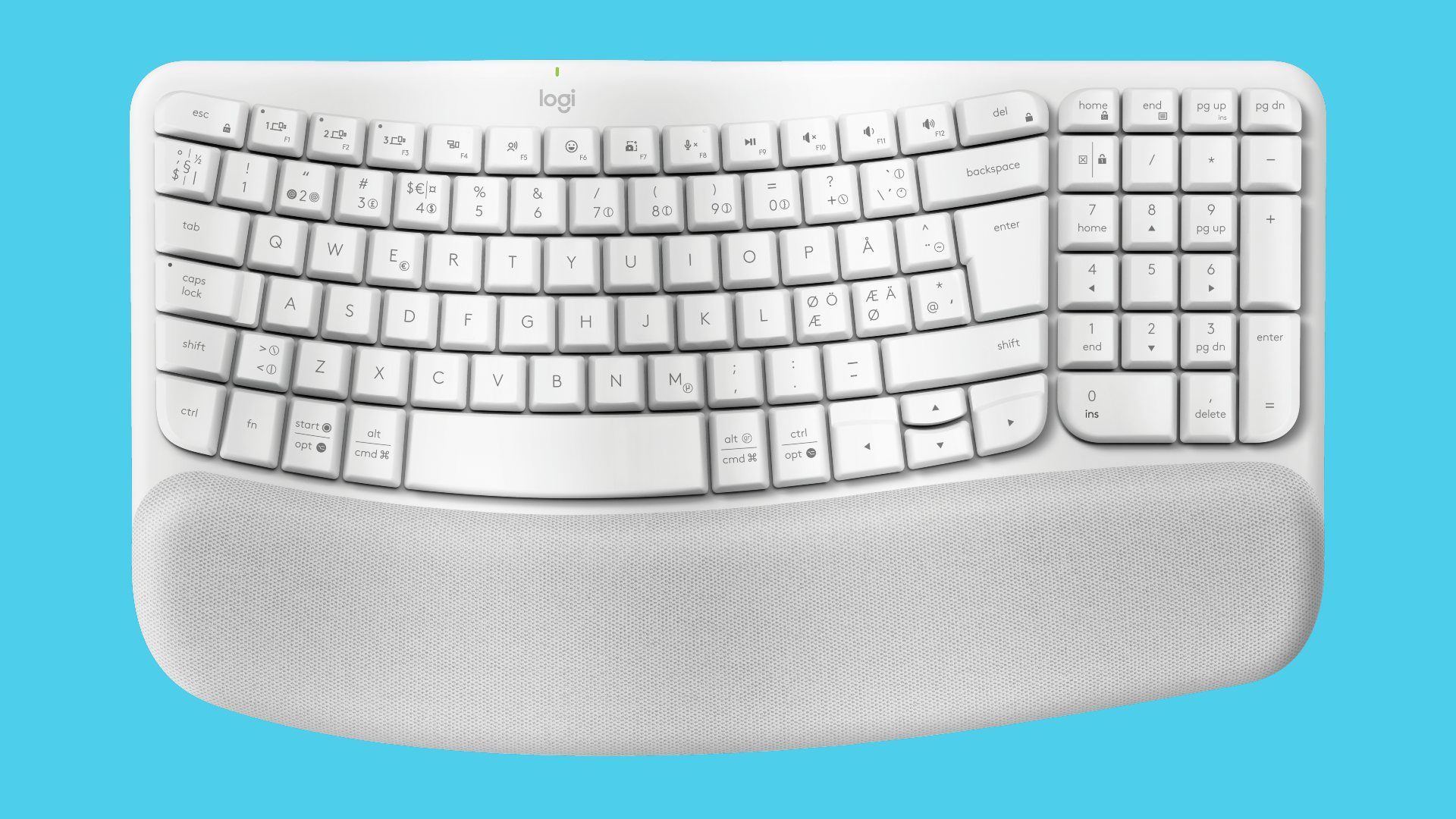 Logitech Wave Keys Tastatur in Weiß von vorn.