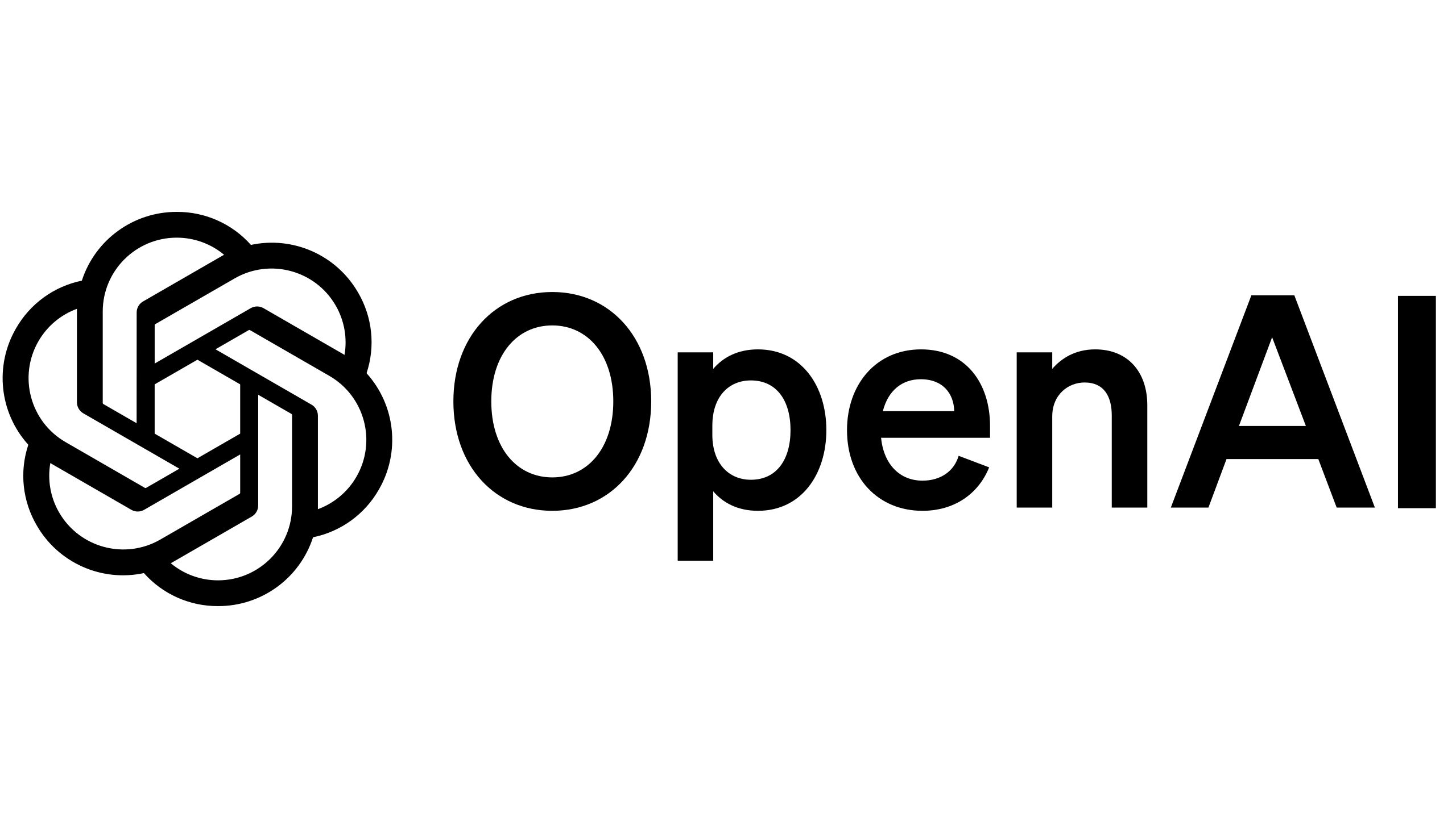 Logo von OpenAI vor weißem Hintergrund.