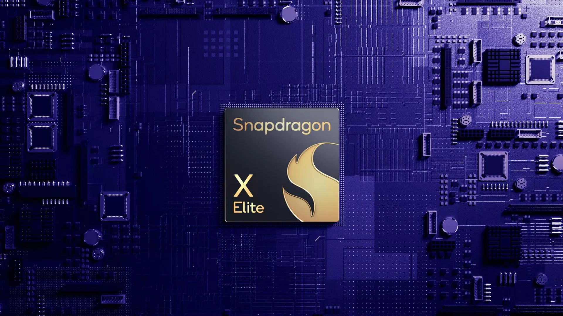 Snapdragon X Elite Chip auf blauer Platine