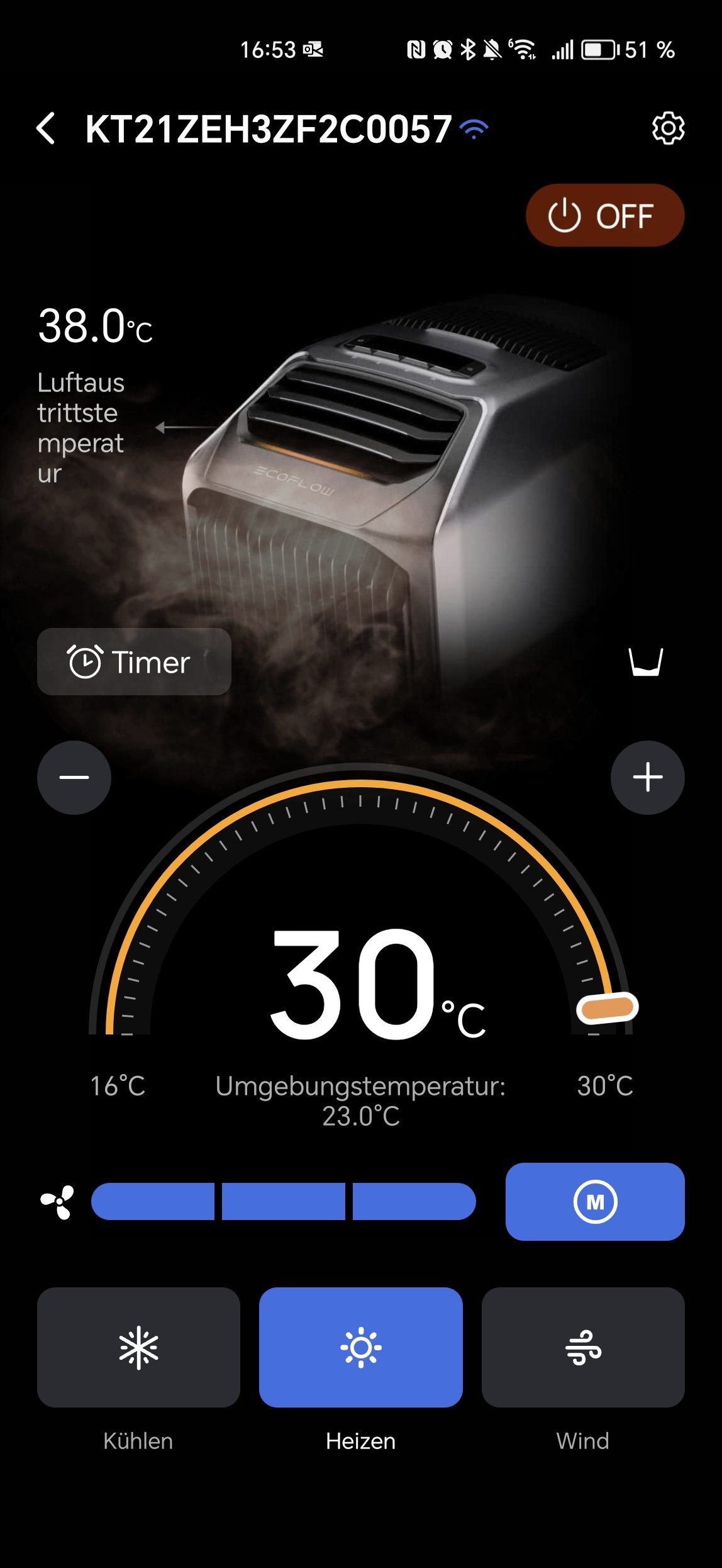 EcoFlow Wave 2 Mobiles Klimagerät App (6) Heizen