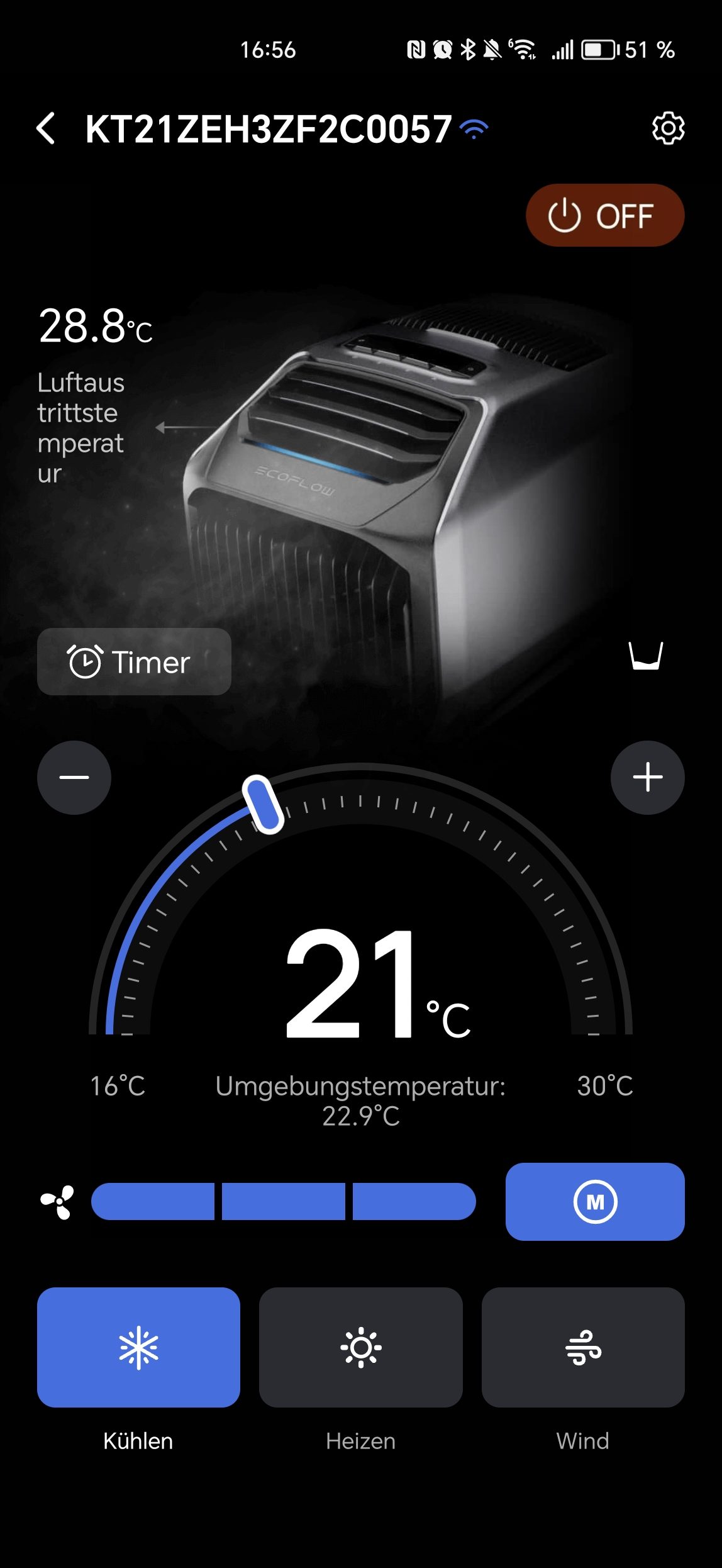 EcoFlow Wave 2 Mobiles Klimagerät App (6) Kühlen