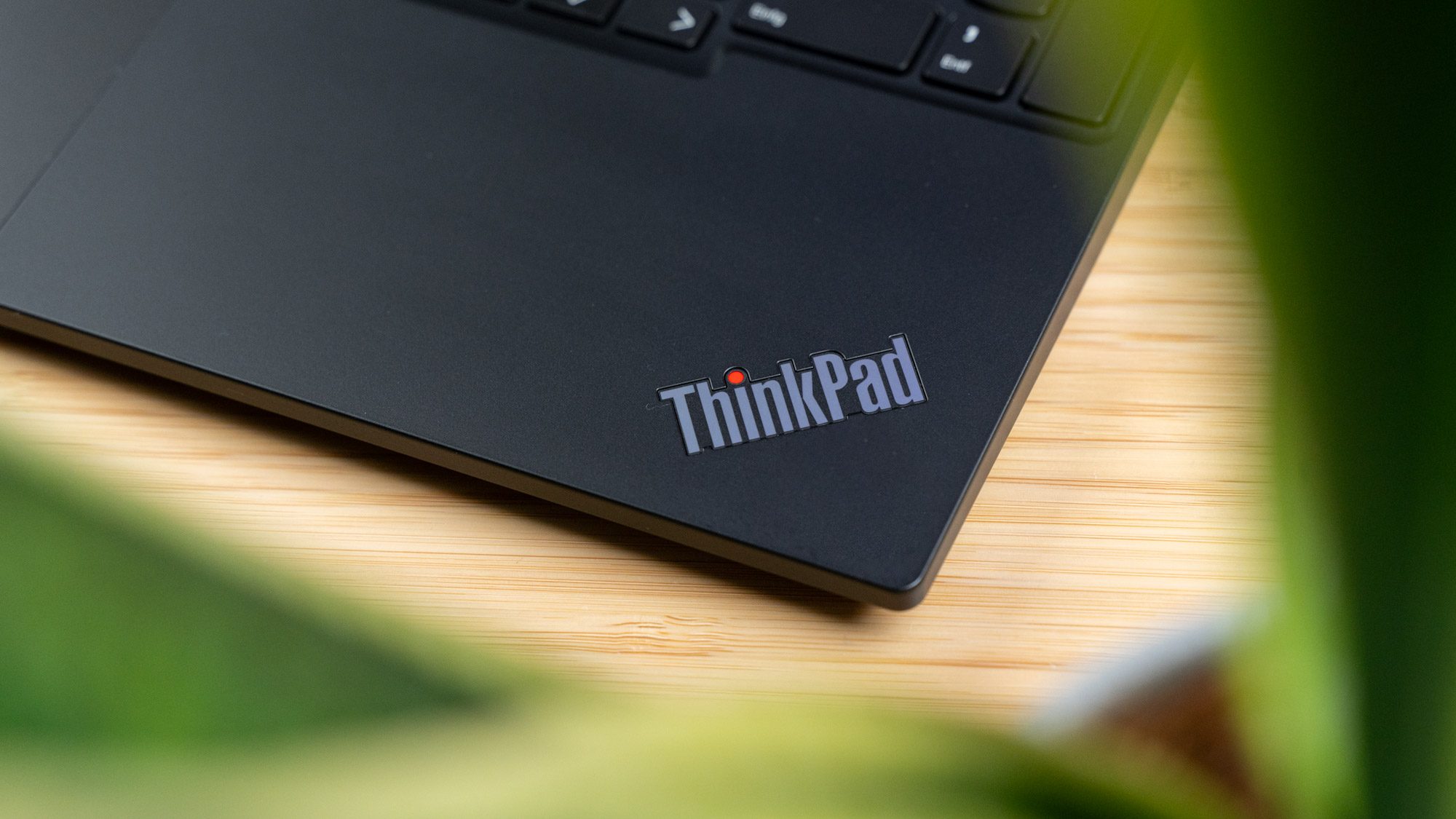 ThinkPad-Schriftzug vor der Tastatur.