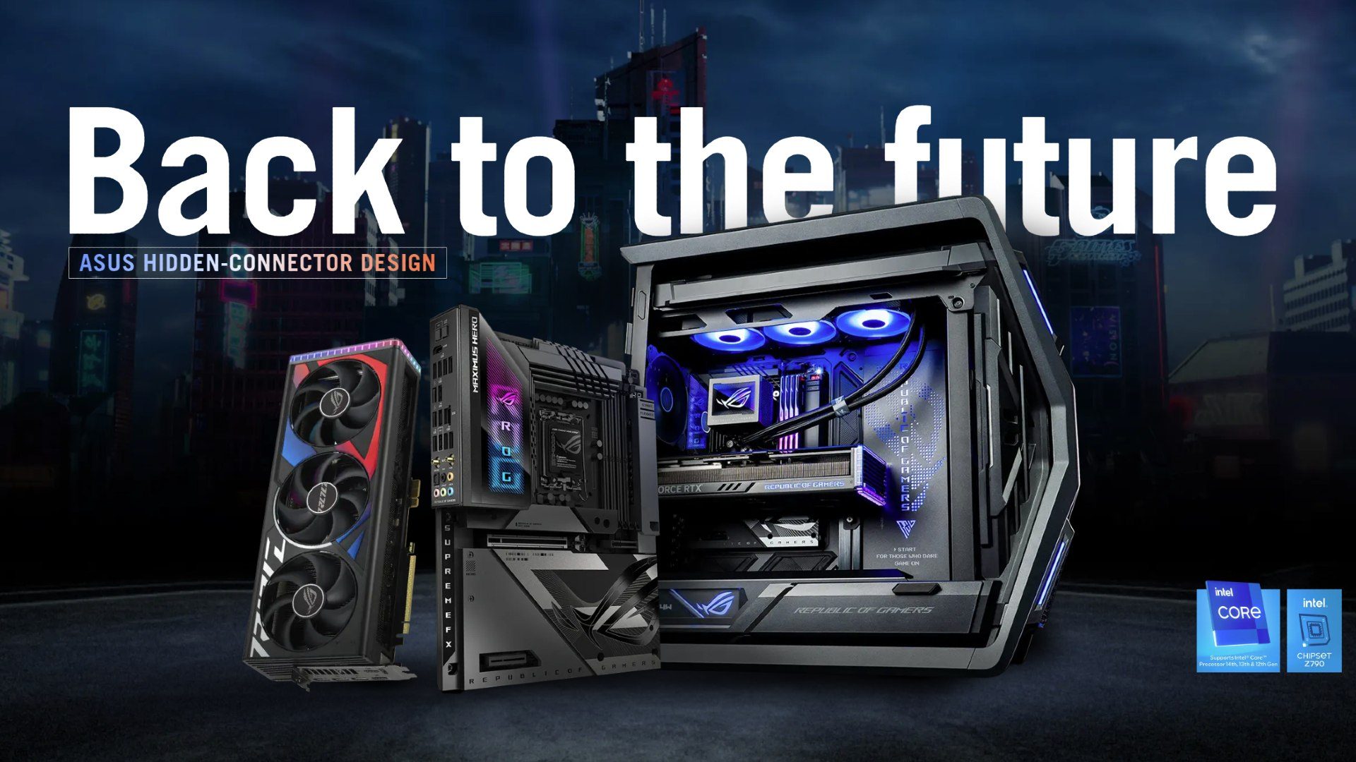 Asus BTF Serie mit Text "Back to the future"