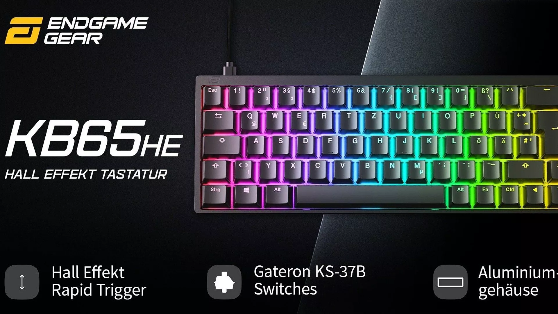 Endgame Gear KB65HE Tastatur mit beleuchteten Tasten