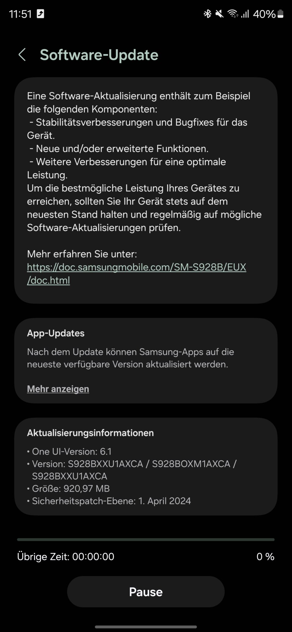 Samsung Galaxy S24 Ultra Software Update 